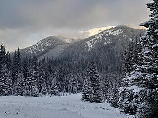 Sunrise back at the middle fork pasayten valley