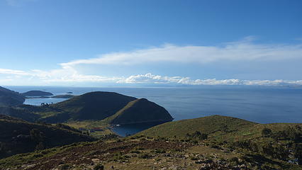 View to the west from the highpoint...Lake Titicaca is expansive!