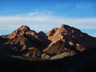 Harlan peaks, ArcGIS has the east one as higher