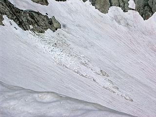Slab avalanche above Hyas Creek Glacier.