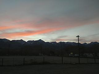 Sunset over Whitney from the Lone Pine McDonald's