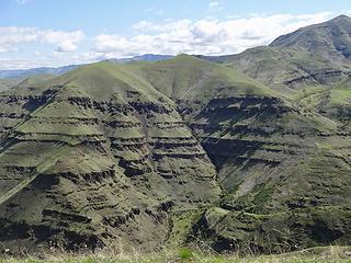 Point 2814  which I hiked twice earlier. Green Gulch below.