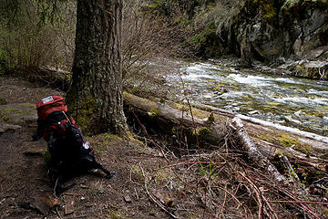 Taking a break at a camp along the Rapid River, Idaho.