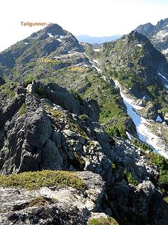 The ridge back to our camp and Tailgunner Peak