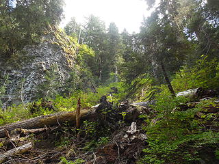 Basalt cliff, head to the right