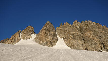 Pinnacle Ridge; we went up the left snow finger