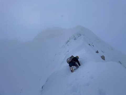 Climbing up the NE ridge (photo by Ryan)