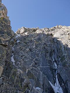 Rappelling the north couloir