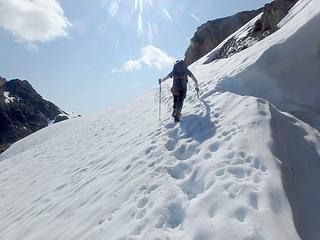 Traversing a snowfield