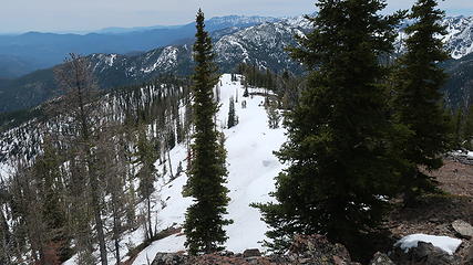 looking back where I came from just before the false summit