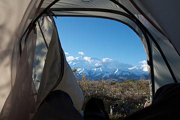 A view of Mount McKinley from the tent