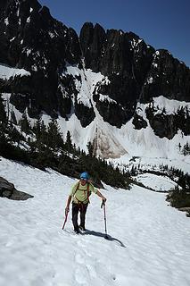 Carla ascending (good thing we didn't need to use that other gully in the background)