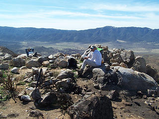 Daniel & MM resting on the summit of Grapevine Mtn.