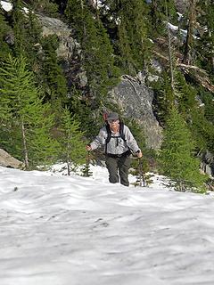 Coming over another slope.