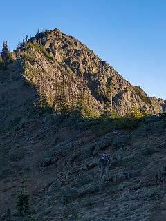 Making our way back down the ridge