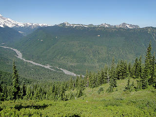 My more direct route down near snow field on Crystal Peak.