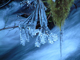 playing with ice & moving water