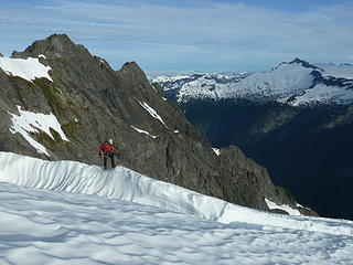 Wayne end-running the bergschrund.