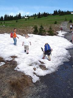 Kids playing in snow