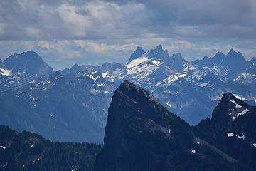 Baring in front of Chimney Rock and Overcoat.