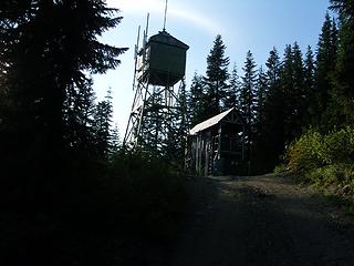 Mystery relay.  Cables strung all the way to top but underground with frequent, metal access panels in steep sloping "road".  Construction must have been via air support.