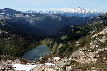 Looking down on Canyon Lake from the summit of Bannock