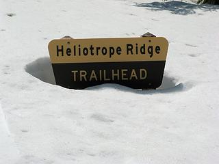 Trailhead sign four feet deep