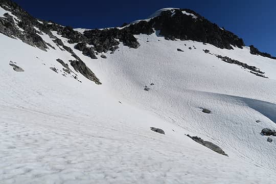 A bunch of snowy side-hilling to the summit