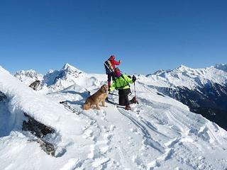 Matt, the Driver and Gus on the summit of Hidden Lake Peak Dec. 26, 2009