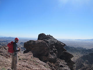 Dave just before the route crux and summit