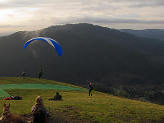 paraglider launch, poo poo point 3 Tiger Mtn Summits, From chirico, through Poo top, 01/22/11