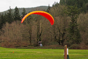 Paraglider landing at Chirico