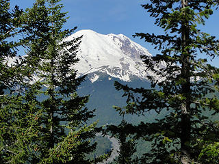 Rainier peaks out on Crystal Peak trail.