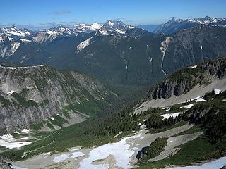 Looking off the northwest side to Easy Creek