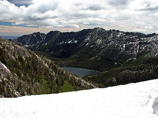 Upper and Lower Snow Lakes from Lake Viviane