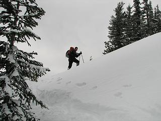 wildernessed maneuvering through ridge drifts.