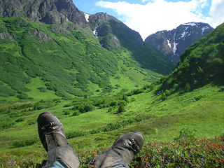 The boot shot of the no name valley we went up