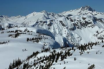 Dicey & Mike heading back across the broad summit of Sourpatch