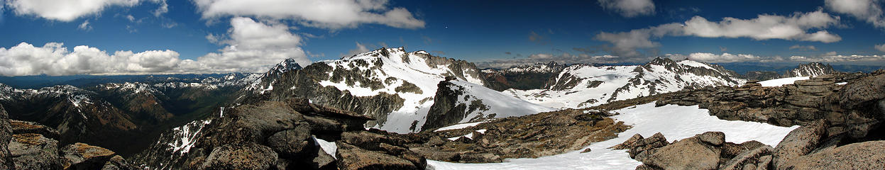 Earl Peak to McClellan Peak Panorama from the summit of Little Annapurna