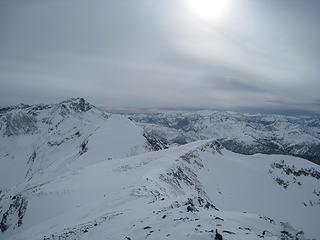 shot from the summit with big chiwaukum (left - i think) and daniel (centered, but really far away)