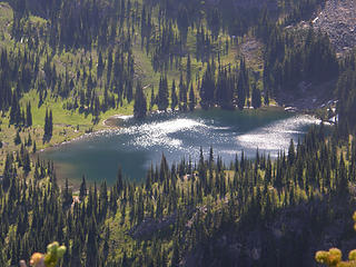 Upper Crystal lake from Crystal peak summit.