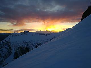 Mount Triumph is on fire, contemplating the long descent ahead