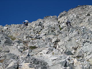 Fletcher and Jake downclimbing