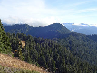 A view of the ridge between Scorpion Mtn and Captain Point. the small bump in the middle is Point 5133.