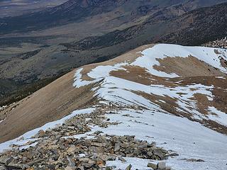 Looking back down the ridge