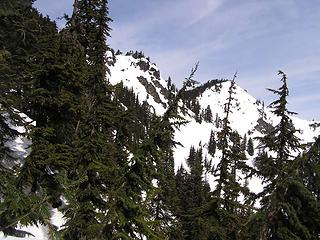 On ridge looking to false summit and the actual summit of Margaret