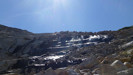 Waterfalls at the inlet of the Conness Lake where you would head up to the North Peak ridge