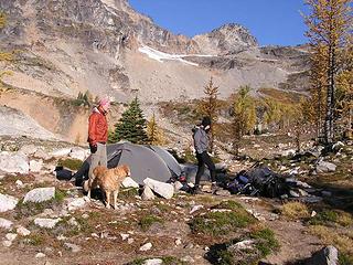 Bob and Kolleen camping at Wing Lake (Sadie visiting!) in 2006