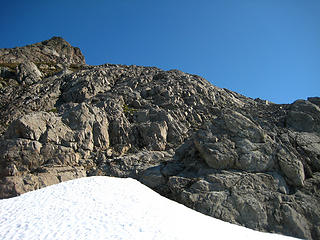 Crest of the 2nd to last snowfield pointing the way up