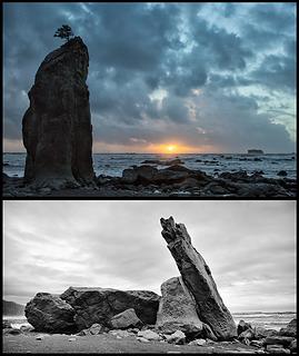 A lesson in impermanence.  The top photo was taken in 2014 and the bottom one this January.